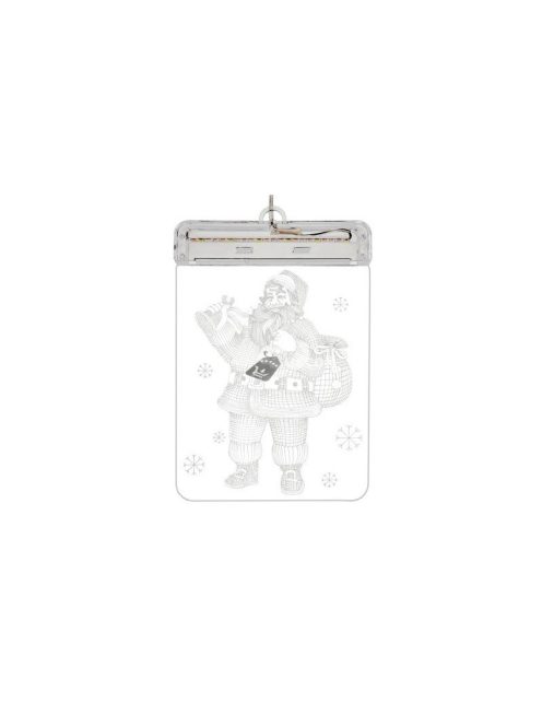 Üvegfestéses LED 3D Mikulás - Karácsonyi dekoráció - Üvegablak dísz - Fényjáték