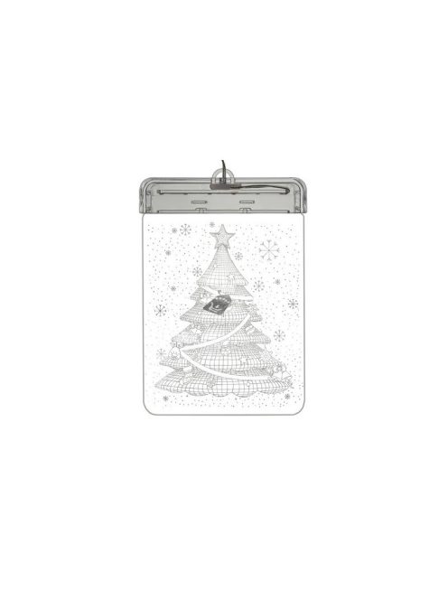 Színes üveg LED 3D Karácsonyfa