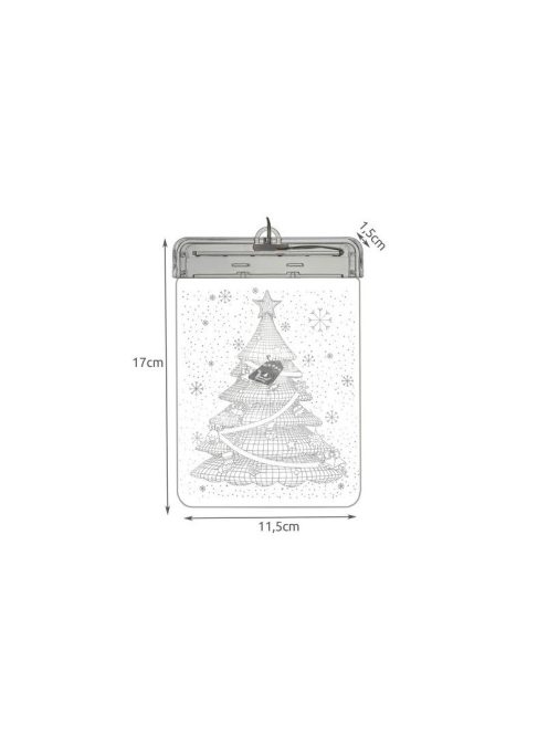 Színes üveg LED 3D Karácsonyfa