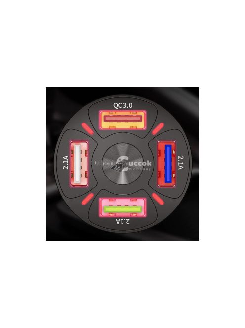 Autós töltő 4 USB csatlakozóval és Xtrobb 19907 kábellel