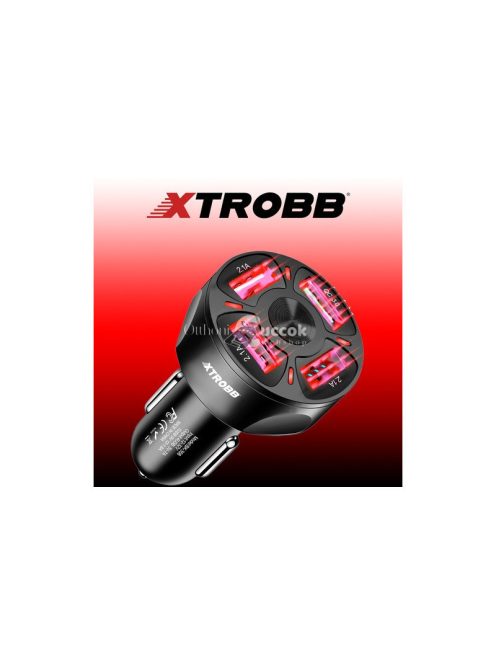 Autós töltő 4 USB csatlakozóval és Xtrobb 19907 kábellel