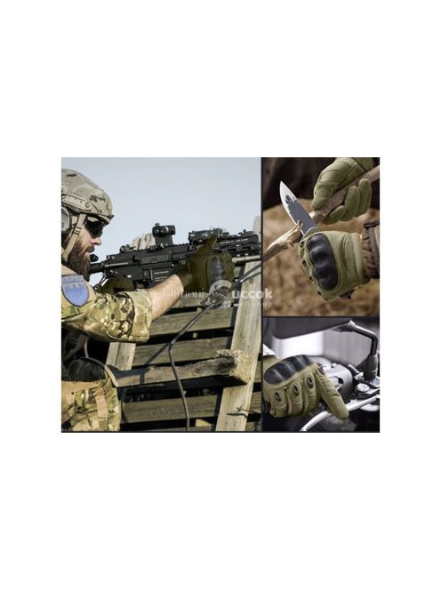 Taktikai kesztyű - L-khaki Trizand 21771 - terepszín - outdoor - vadász - airsoft - kézvédő - munkavédelem