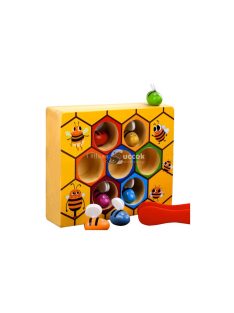   Fa játék Méhsejt Kruzzel 21910, logikai játék, gyerek játék, családi játék, társasjáték, puzzle, oktató játék