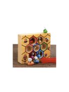 Fa játék Méhsejt Kruzzel 21910, logikai játék, gyerek játék, családi játék, társasjáték, puzzle, oktató játék