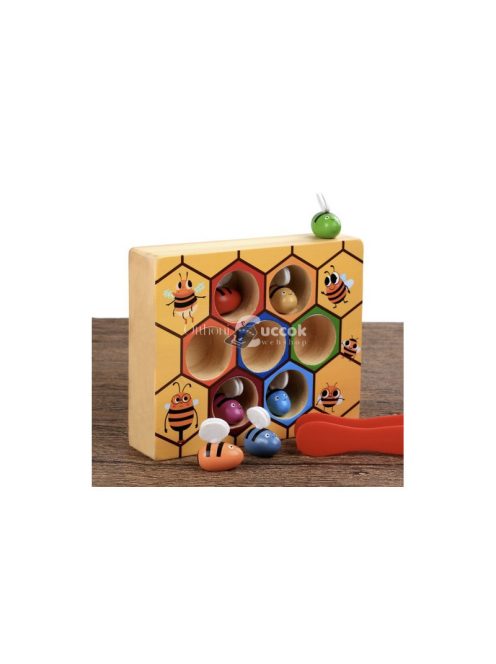 Fa játék Méhsejt Kruzzel 21910, logikai játék, gyerek játék, családi játék, társasjáték, puzzle, oktató játék
