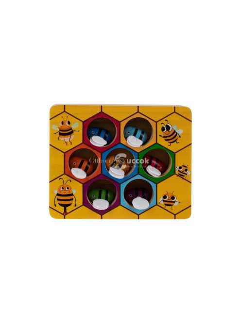 Fa játék Méhsejt Kruzzel 21910, logikai játék, gyerek játék, családi játék, társasjáték, puzzle, oktató játék