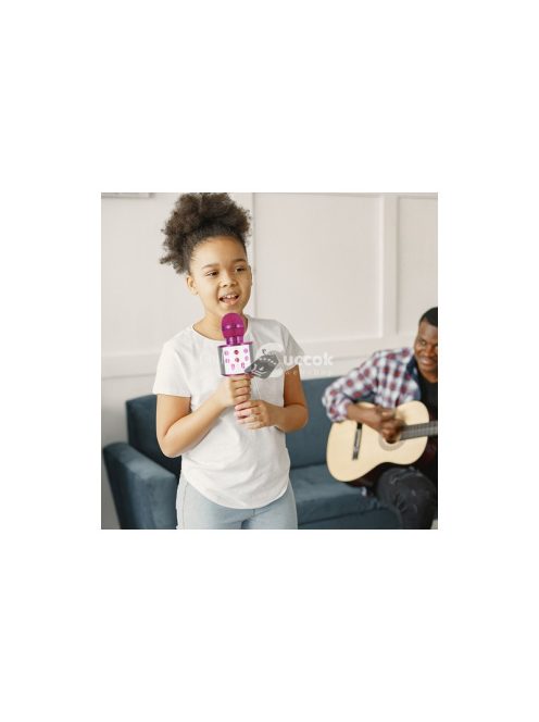 Rózsaszín Karaoke mikrofon - Izoxis 22191 - gyerekeknek és felnőtteknek, bulikhoz, születésnapokra, karaoke partykra.