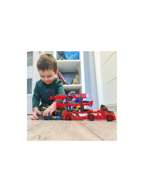 TIR kamion szett 6 autóval 22515 - játékautó, gyerekjáték, autós játék, kamionos játék, autópálya játék