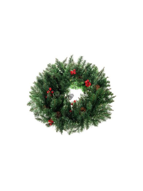 Karácsonyi díszajtókoszorú díszítő ornamentális 60cm vastag XXL