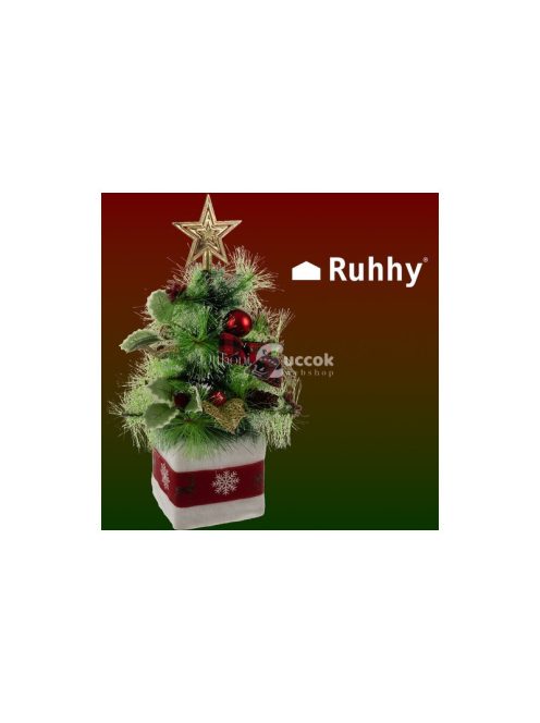 Karácsonyfa - 45cm Ruhhy 22591, mini műfenyő, karácsonyi dekoráció, asztaldísz, kis méretű fenyőfa