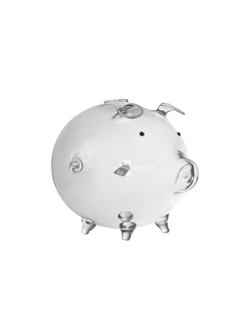 Üveg malacpersely 22588 - ajándék gyerekeknek, pénzgyűjtő, dekoráció, piggy bank, üveg persely, malac alakú persely
