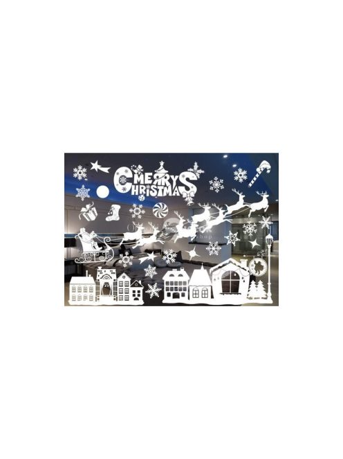 Karácsonyi ablakmatrica Ruhhy 22305 - karácsonyi dekoráció, ünnepi ablak dísz, karácsonyi ajtódekoráció