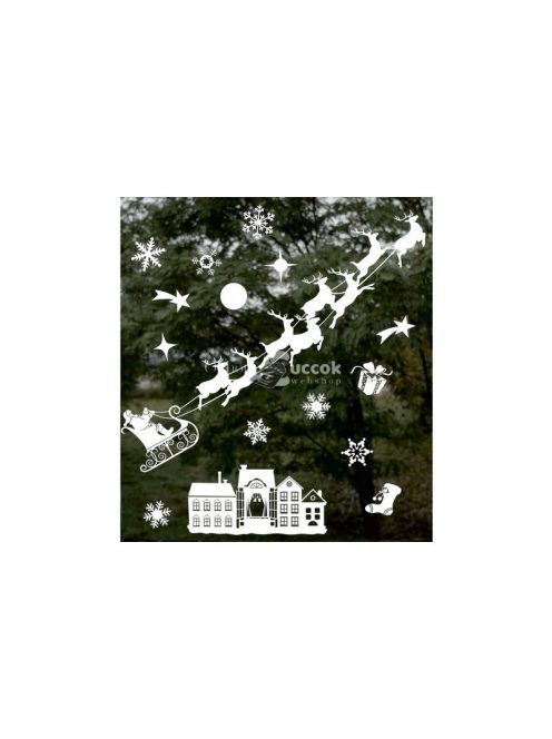 Karácsonyi ablakmatrica Ruhhy 22305 - karácsonyi dekoráció, ünnepi ablak dísz, karácsonyi ajtódekoráció