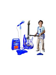  Elektromos gitár mikrofonnal és égkék erősítővel 22409