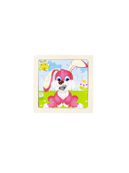 Állatos, 9 darabos fa puzzle gyerekeknek (4db)