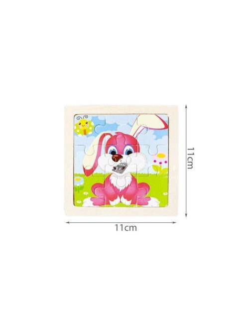 Állatos, 9 darabos fa puzzle gyerekeknek (4db)