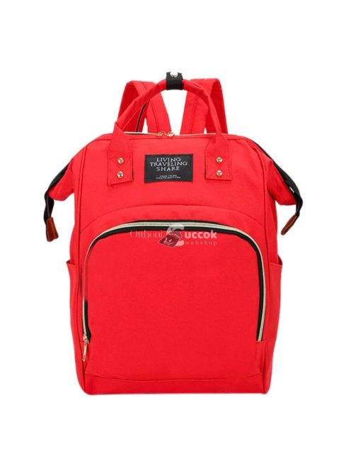 (4 színben) Pelenkázó hátizsák - Piros