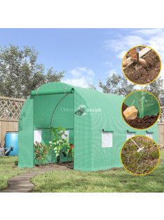   Üvegház ponyvafólia zöld szúnyoghálós ablakkal, 2x3x2m