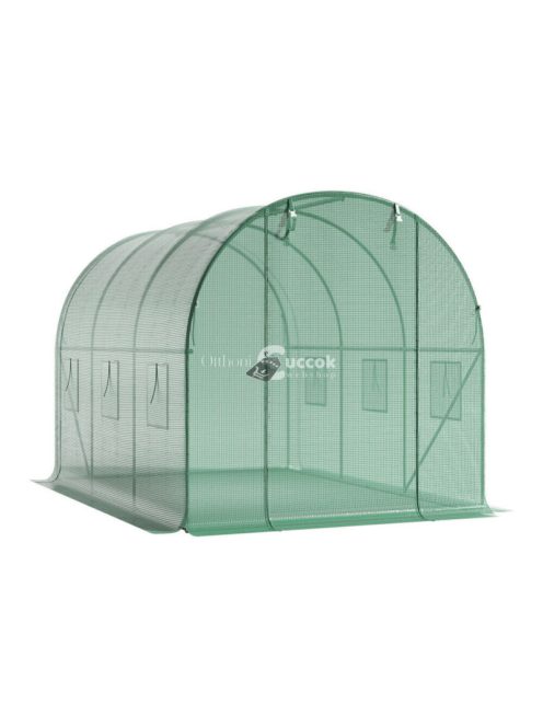 Üvegház ponyvafólia zöld szúnyoghálós ablakkal, 2x3x2m