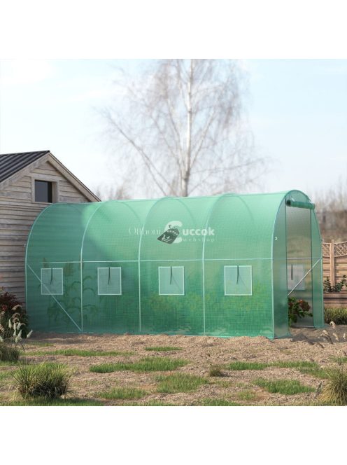 Üvegház fólia zöld szúnyoghálós ablakkal, 2x4.5 m