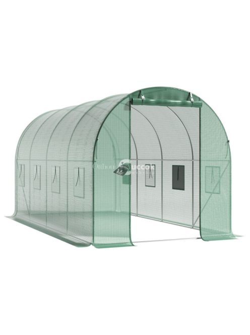 Üvegház fólia zöld szúnyoghálós ablakkal, 2x4.5 m