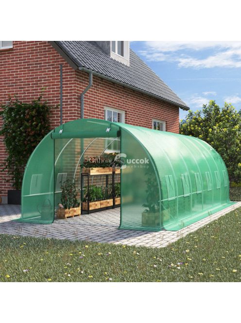 Üvegház fólia zöld szúnyoghálós ablakkal, 2x6x3m