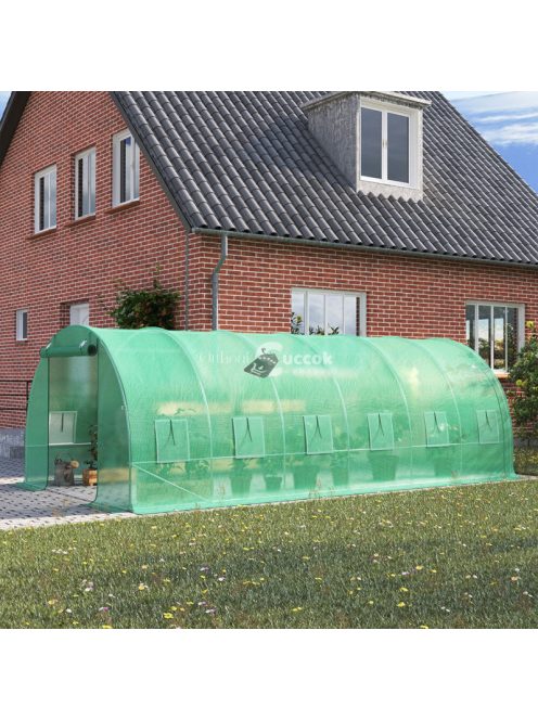 Üvegház fólia zöld szúnyoghálós ablakkal, 2x6x3m