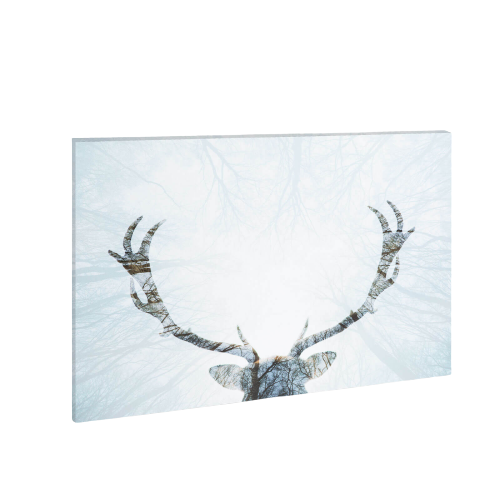 LED-es fali hangulatkép - rénszarvasos (40 × 30 cm)