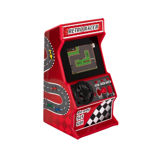 Retro mini versenyzős arcade játékgép (30 játékkal)