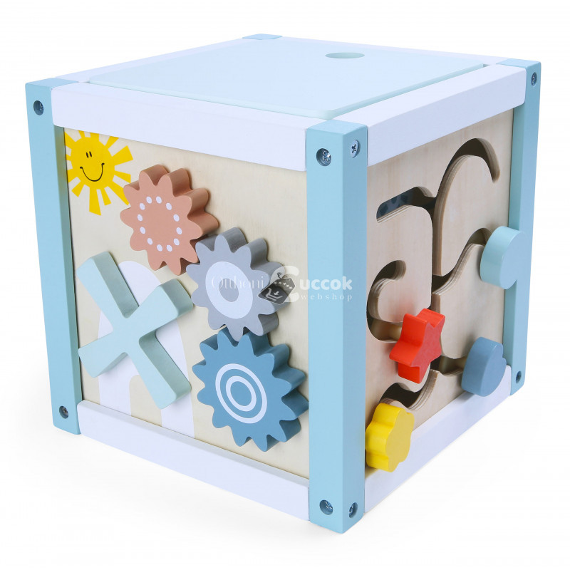 Fa tevékenység kocka szortírozó blokkokkal Ecotoys - játék, tanulás, fejlesztés, gyermek, színes, kreatív, design