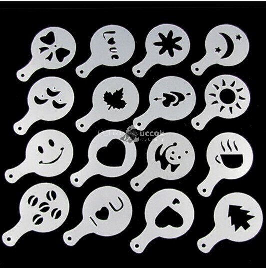 Image of Latte Art Barista Sablon, Kávé Díszítő Sablon, Kreatív Ital Dekorációhoz