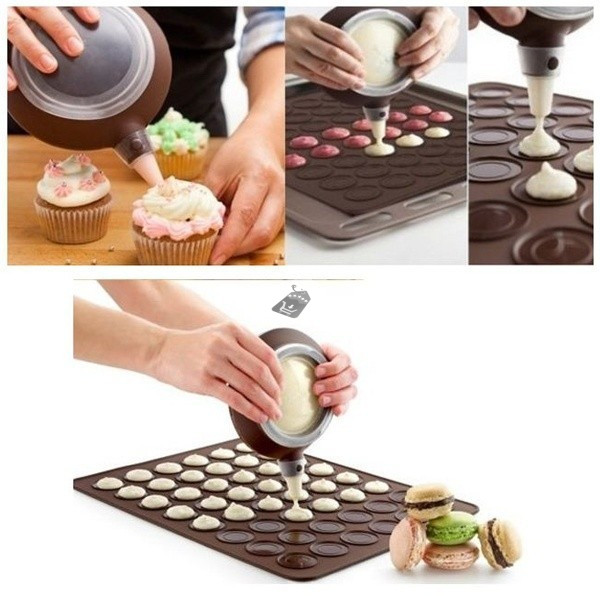 Image of Tortadíszítő és sütemény kinyomó szett - Krémnyomó és macaron készítő eszközök