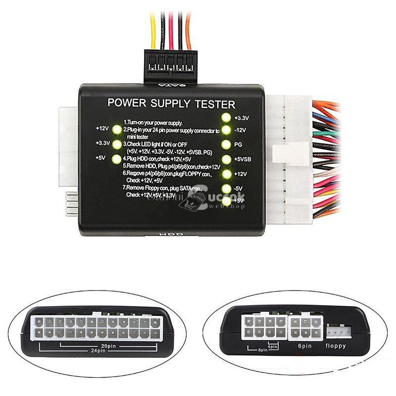 Image of Tápegység Teszt Teszter HDD SATA ATX 20/24 PIN Számítógép Diagnosztikai Eszköz