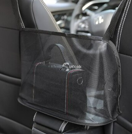 Image of Autóba szerelhető fekete hálós tároló, praktikus rendszerező autós kiegészítő