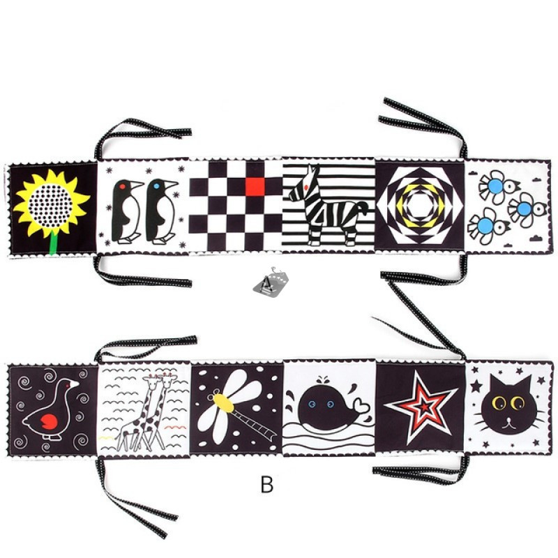 Image of Kontrasztos textil babakönyv Napraforgós mintával - Fejlesztő játék babáknak