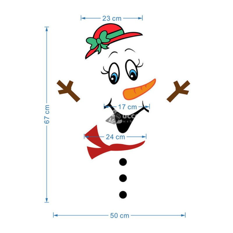 Image of Nagyméretű hóemberes hűtőmágnes – Lány hóember designnal