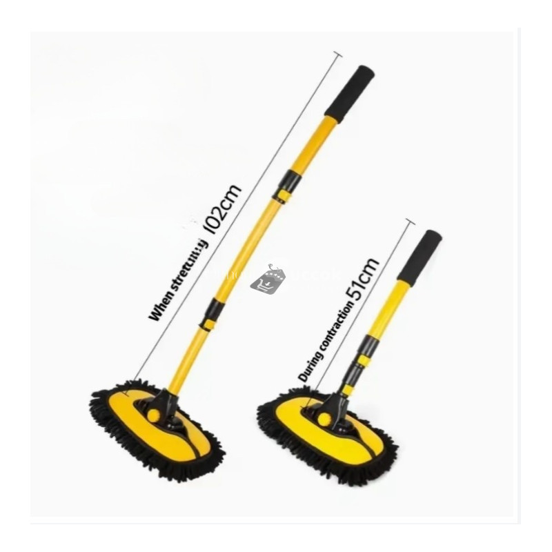 Image of Puha szőrme autómosó kefe teleszkópos nyéllel, hatékony tisztítás autókhoz