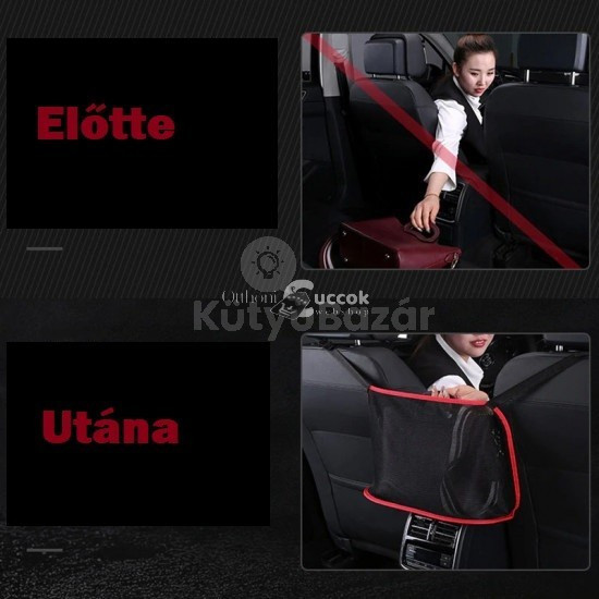 Image of Autóba szerelhető, hálós tároló - praktikus rendszerező zseb autós kiegészítőkhöz