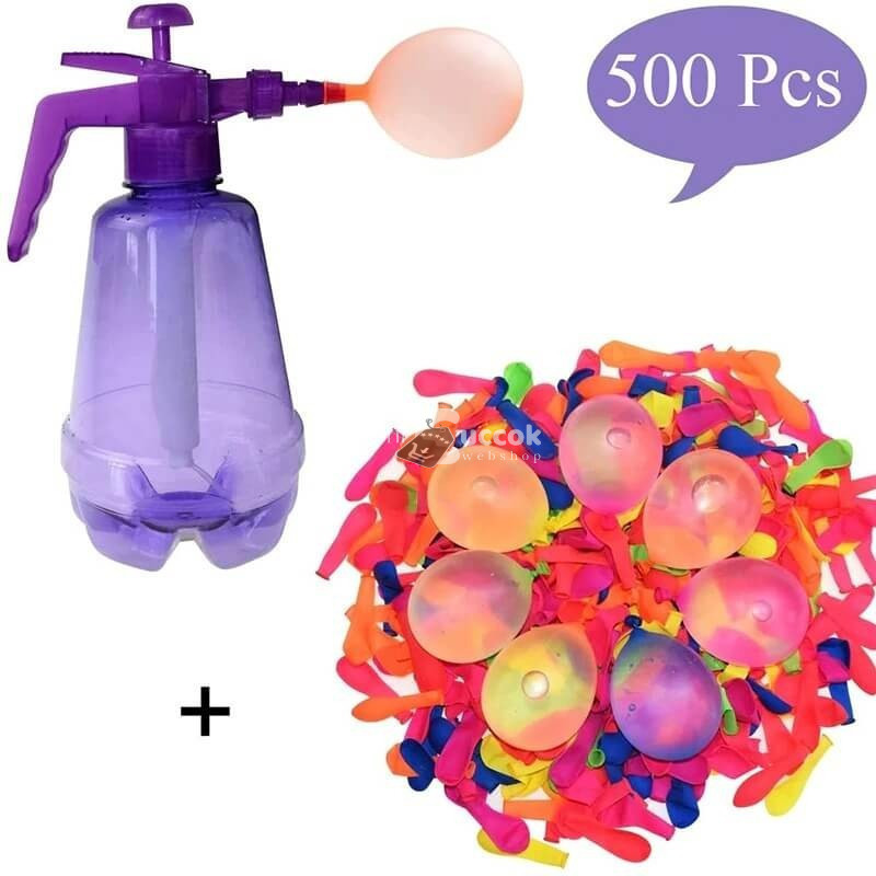 Image of Vízibomba készlet töltő tartállyal és 500 db színes lufival kültéri szórakozáshoz