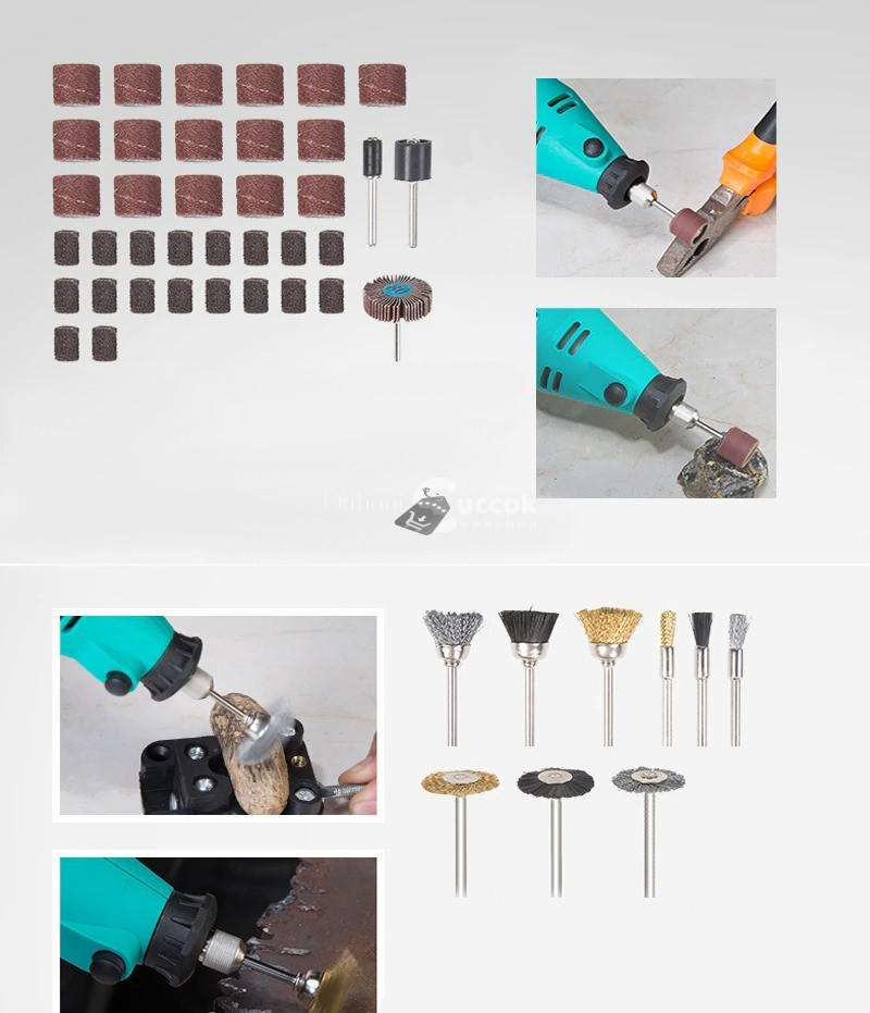 Image of 161 db-os Mini Csiszoló Készlet Gyémánt Vágótárcsával, Precíziós Kézműves és Barkács Munkákhoz