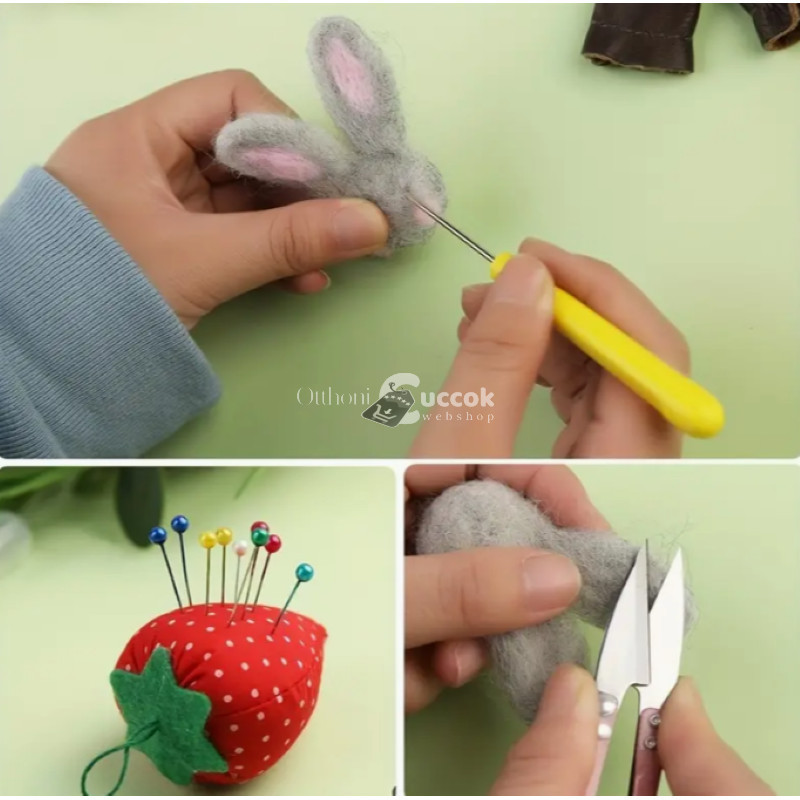 Image of Nemezelő készlet - Kreatív kézműves csomag gyapjú nemezeléshez