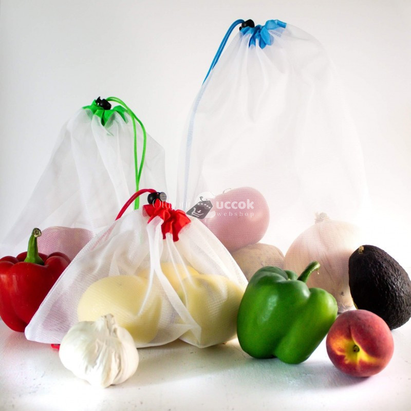 Image of Ökozacskó, környezetbarát újrahasználható ökozsák csomag (3 db) bevásárláshoz