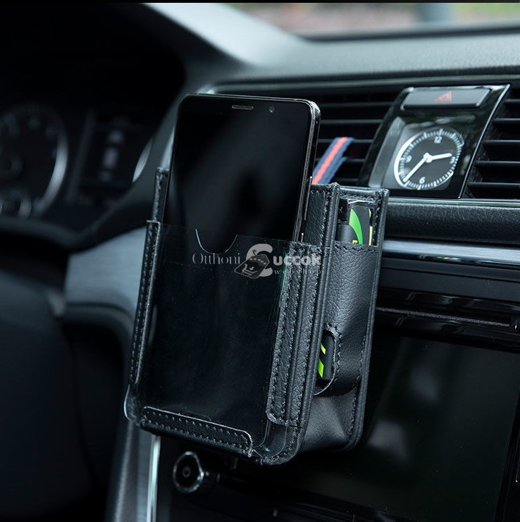 Image of Autós tároló és telefontartó, fekete színű, univerzális használatra