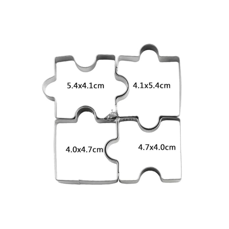 Image of Puzzle alakú süteménykiszúró forma készlet (4 darab) sütéshez