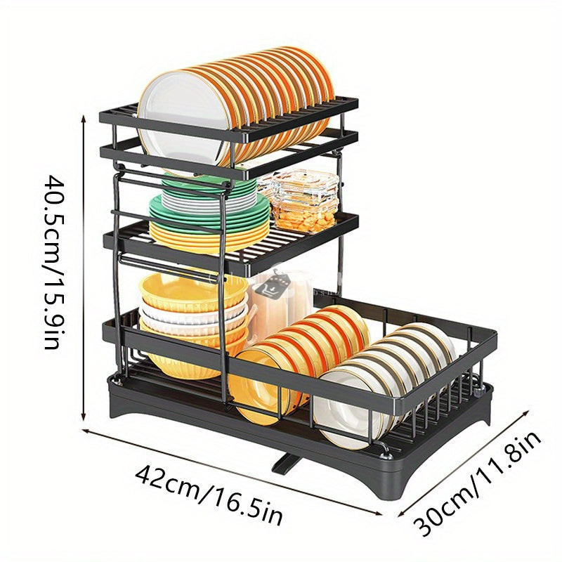 Image of 3 Szintes edény csepegtető állvány konyhai tároló és szárító rendszerrel