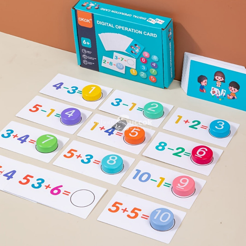 Image of Montessori fa matematikai művelet oktató játék gyerekeknek – Tanulást segítő fejlesztő eszköz