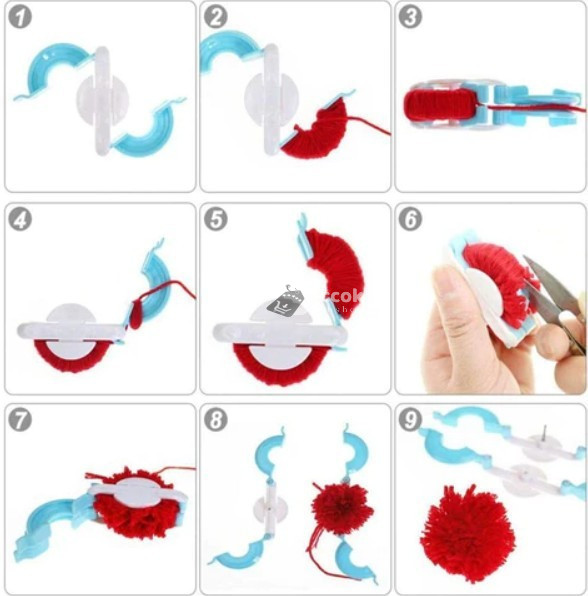 Image of Pompom készítő szett - 4 db-os kreatív kézműves eszköz készlet
