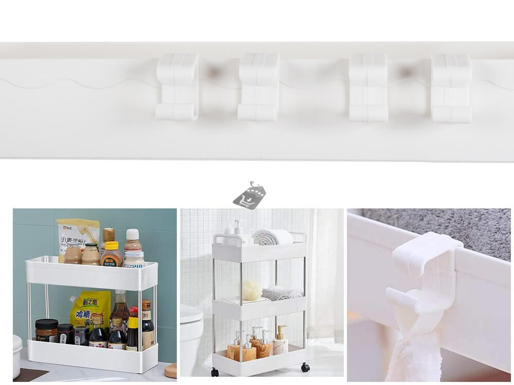 Image of Keskeny, gurulós fürdőszobai tárolószekrény kerekeken