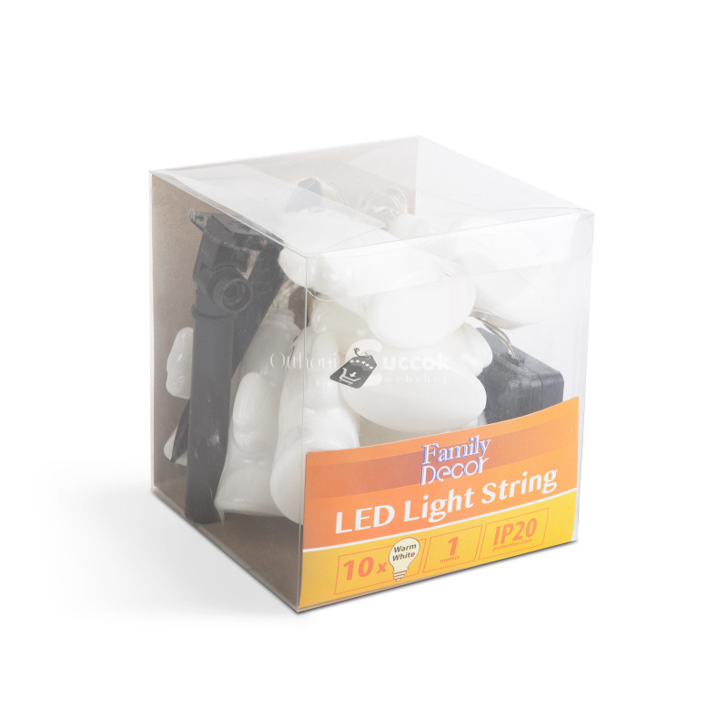 Image of Family LED szolár kültéri dekorációs fényfüzér - szellem formájú - 10 LED - 1,1 méter - melegfehér fényű