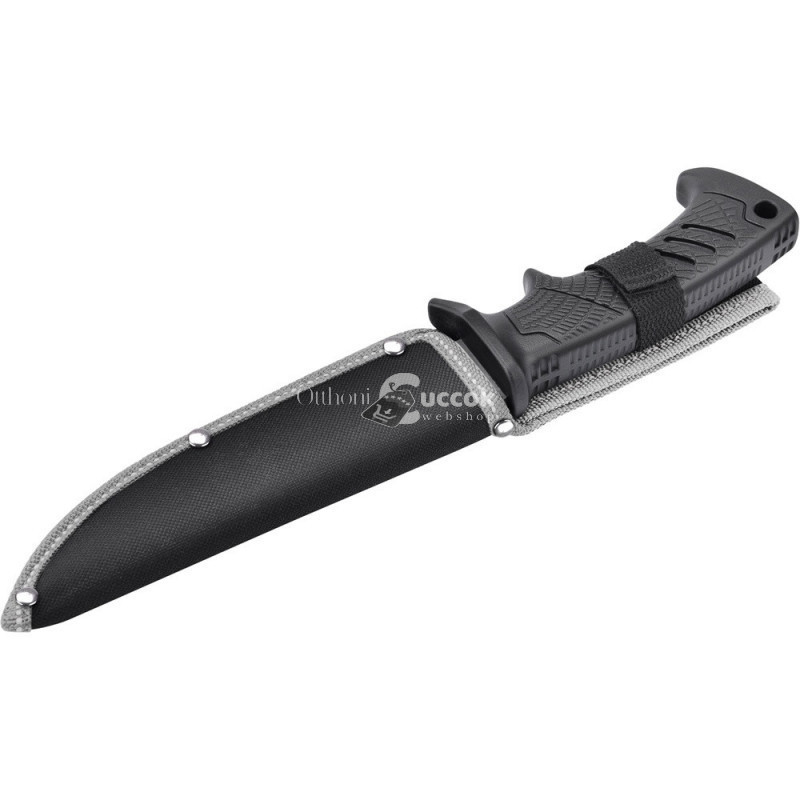 Image of EXTOL PREMIUM vadász- és túrakés, 3CR13 rozsdamentes acél penge, ergonomikus műanyag nyél, praktikus nylon tok, teljes hossz: 318mm, penge hossz: 193mm